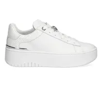 Dottie Plateau-Sneakers mit Reptil-Effekt - Weiß