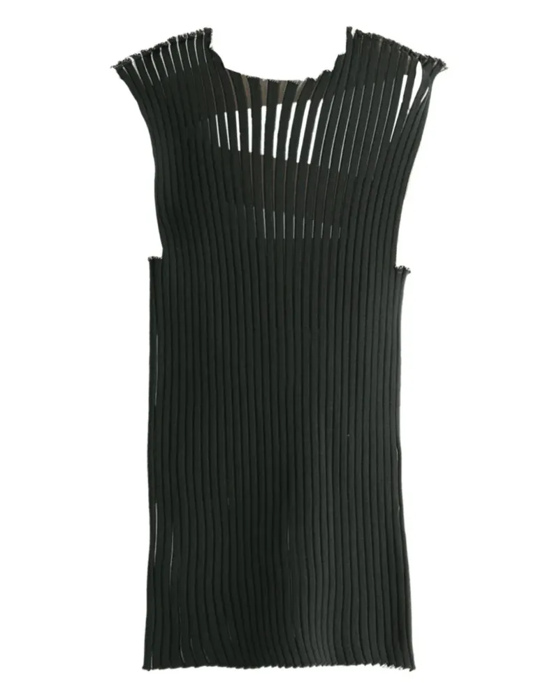 Issey Miyake pleated sleeveless top - Schwarz Schwarz