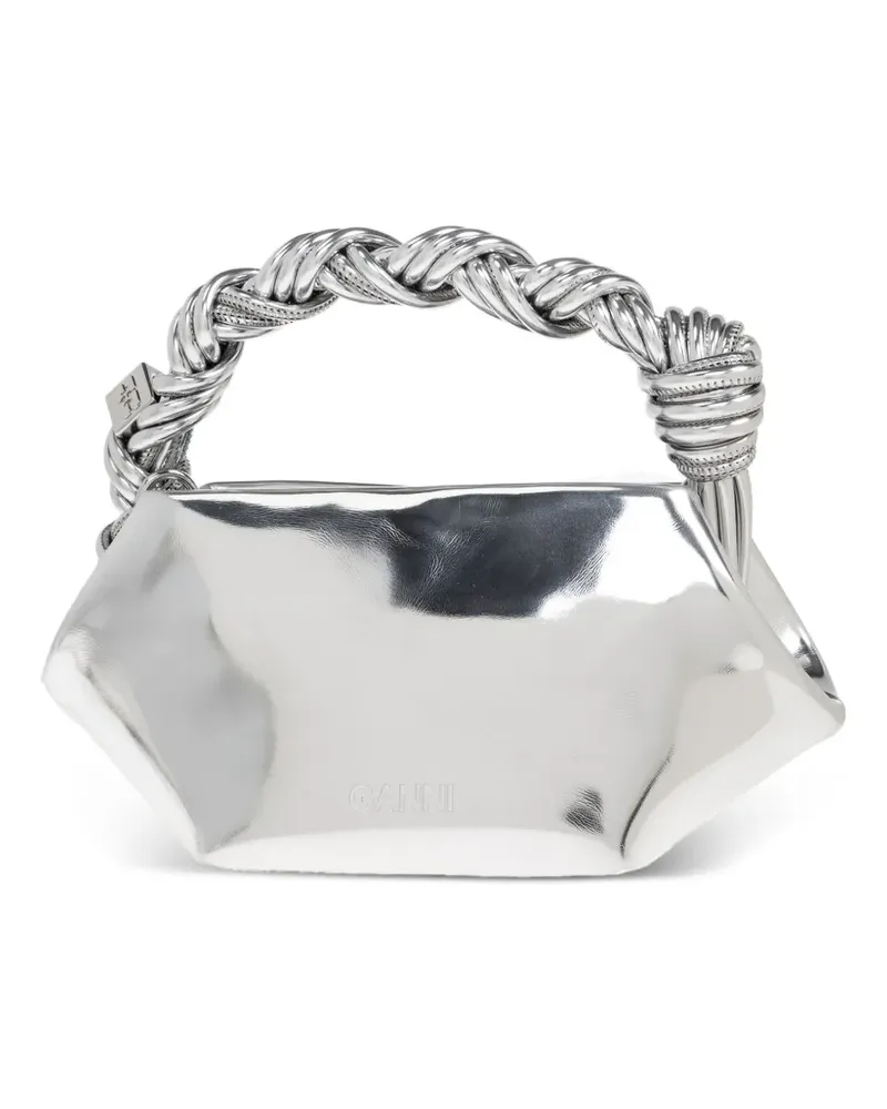 Ganni Handtasche mit verdrehtem Henkel - Silber Silber