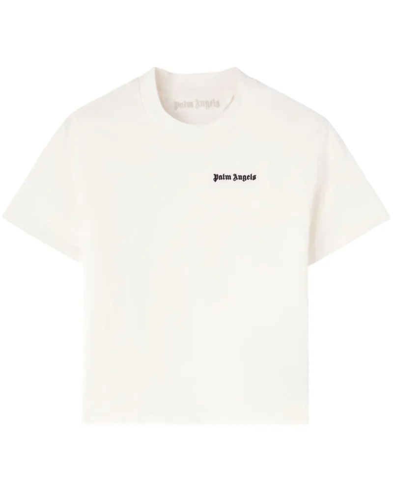 Palm Angels T-Shirt mit Logo-Stickerei - Weiß Weiß