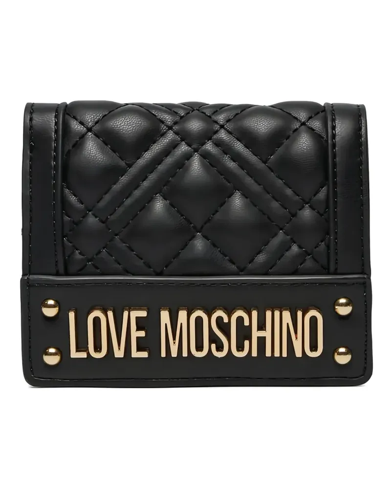 Moschino Portemonnaie mit Logo-Schild - Schwarz Schwarz