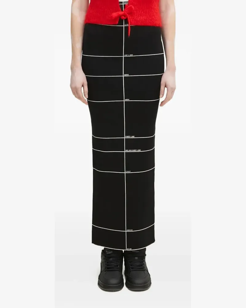 VETEMENTS Maxirock mit Streifendetail - Schwarz Schwarz