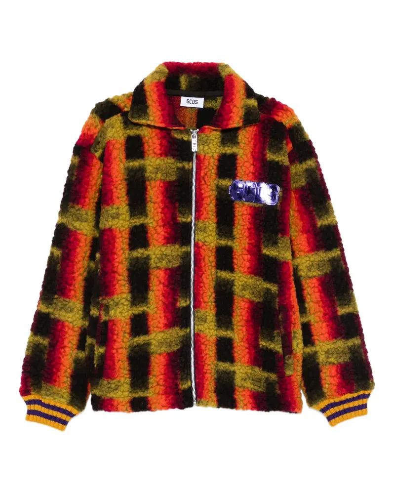 GCDS Reißverschlussjacke mit Teddy-Struktur - Braun Braun