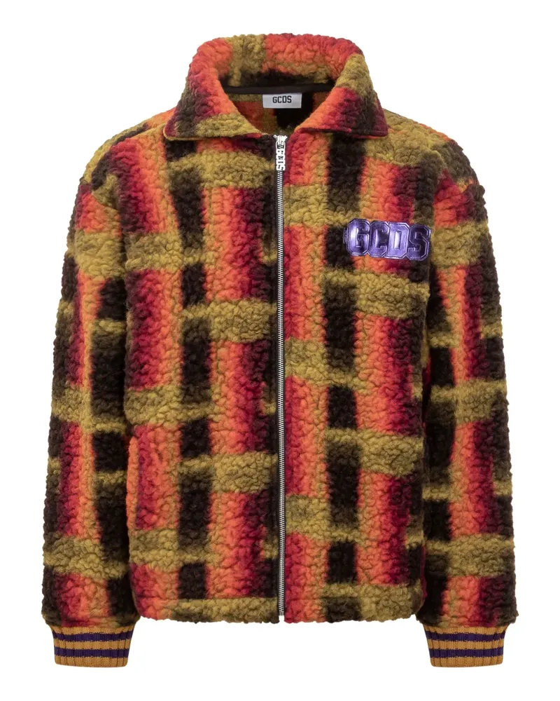 GCDS Reißverschlussjacke mit Teddy-Struktur - Braun Braun