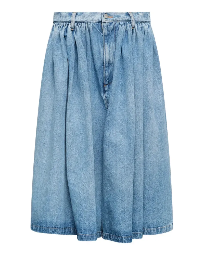 Maison Margiela pleated denim shorts - Blau Blau