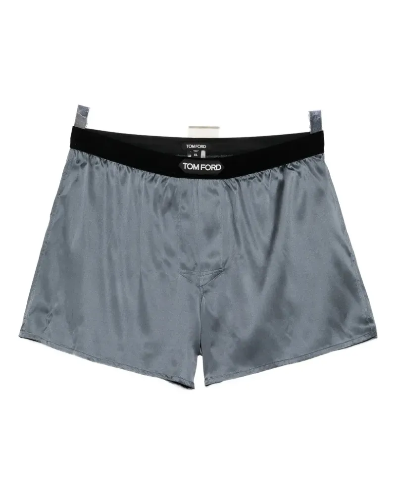 Tom Ford logo-patched boxer - Grau Grau