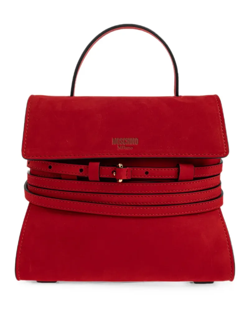 Moschino Tie Me Tote Bag aus Wildleder - Rot Rot