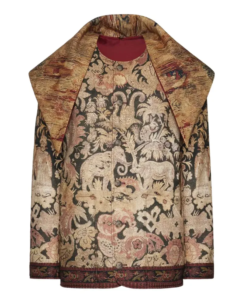 Pierre-Louis Mascia Beaint floral-motif jacket - Nude Nude