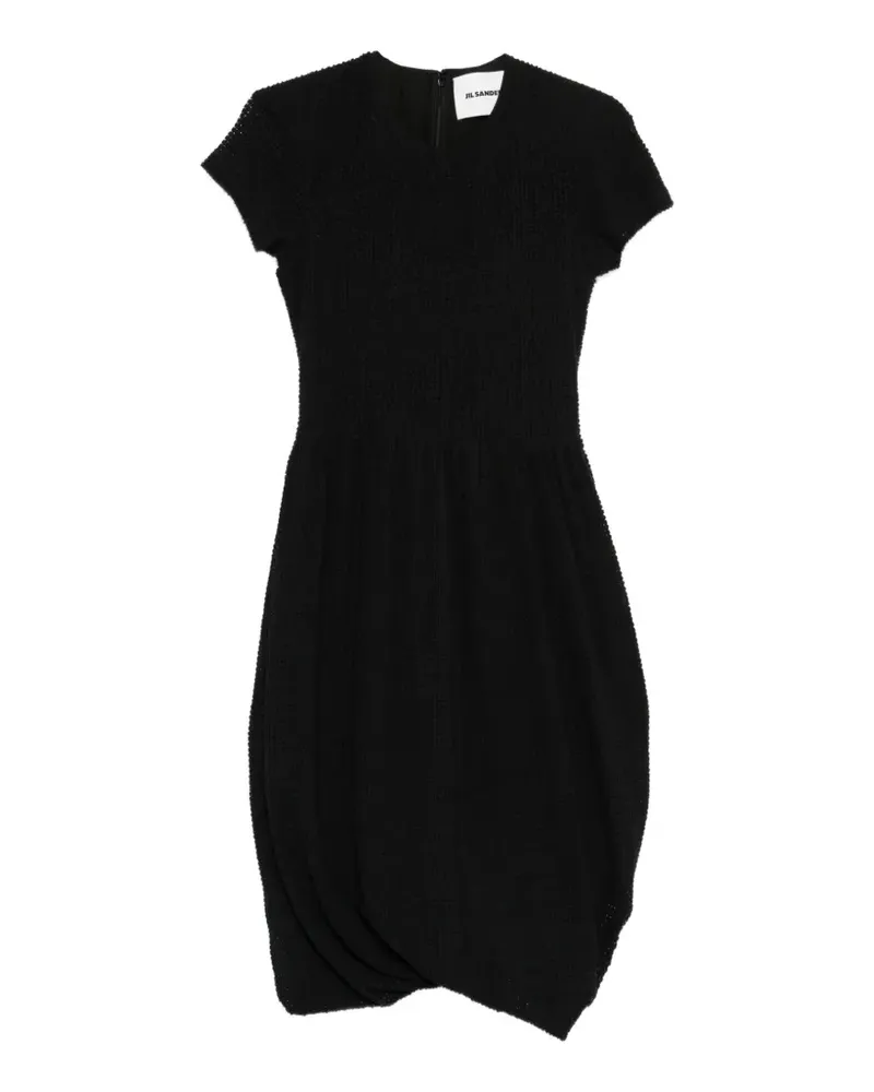 Jil Sander Texturiertes Midikleid - Schwarz Schwarz