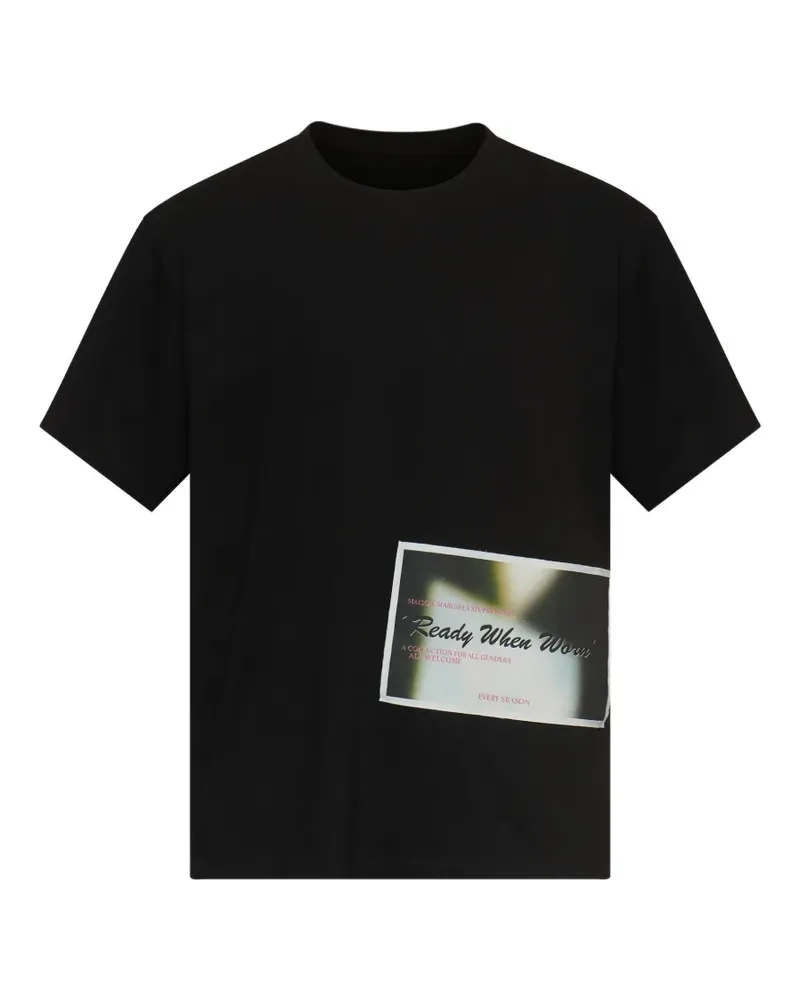 Maison Margiela T-Shirt mit Patch - Schwarz Schwarz