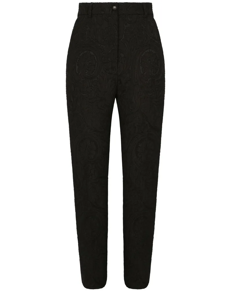 Dolce & Gabbana Taillenhose mit Jacquardmuster - Schwarz Schwarz