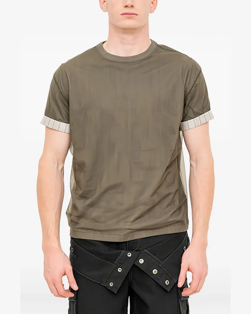Andersson Bell T-Shirt mit Mesh-Overlay - Grün Grün