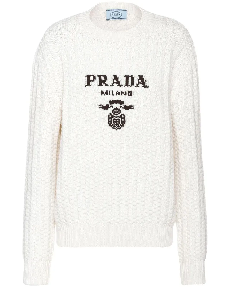 Prada Kaschmirpullover mit rundem Ausschnitt - Weiß Weiß