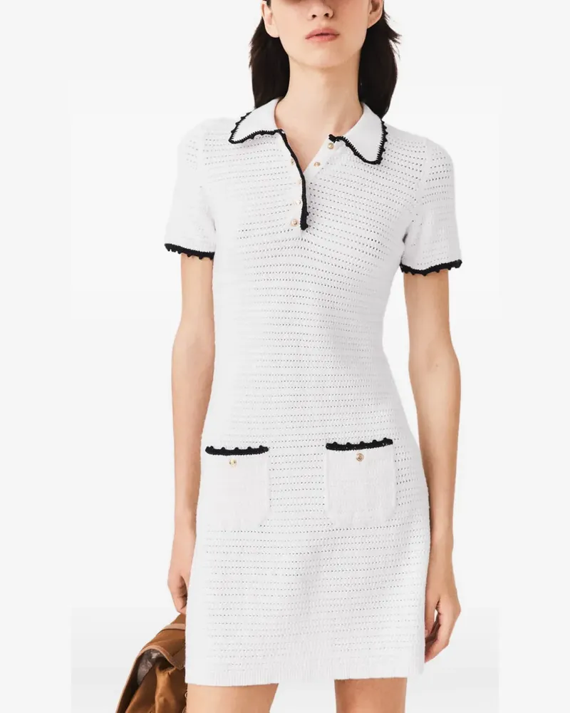Maje Minikleid mit Kontrastdetails - Weiß Weiß