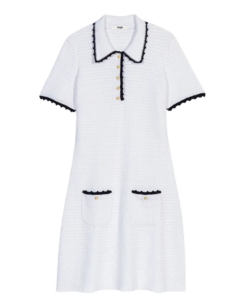 Maje contrast-trim mini dress - Weiß Weiß