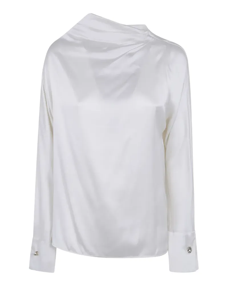 Max Mara draped-neck silk shirt - Weiß Weiß
