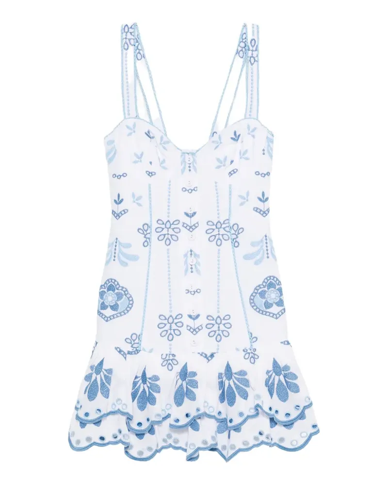 Charo Ruiz Niva embroidered mini dress - Weiß Weiß