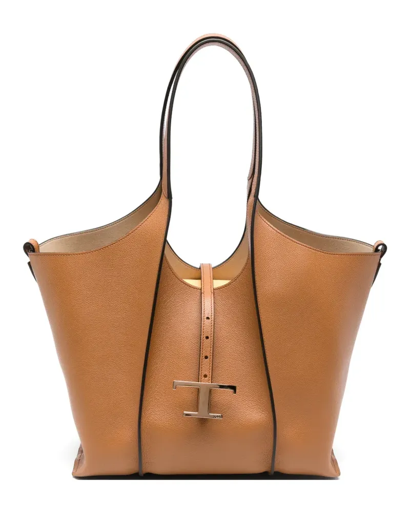 TOD'S T Timeless leather tote bag - Braun Braun