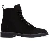 Schnürstiefel aus Wildleder - Schwarz