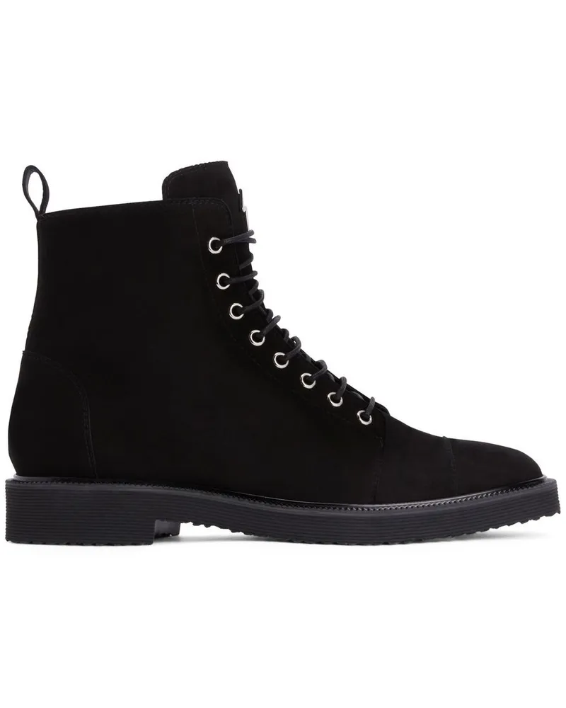 Giuseppe Zanotti Schnürstiefel aus Wildleder - Schwarz Schwarz