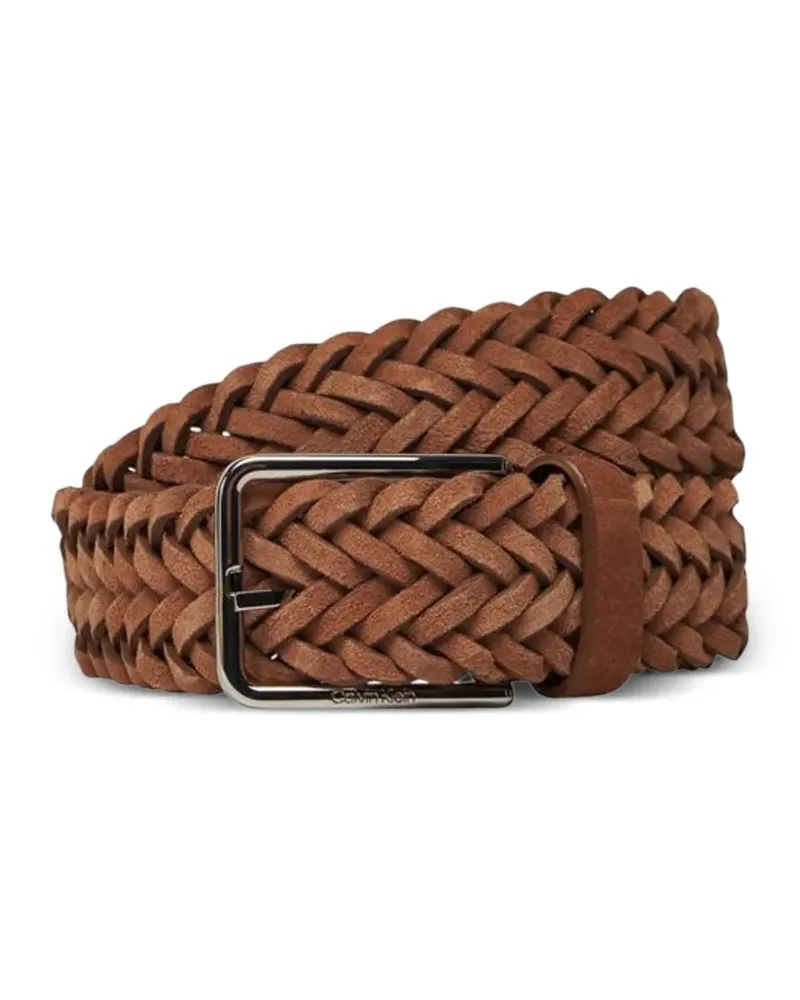 Calvin Klein braided leather belt - Braun Braun