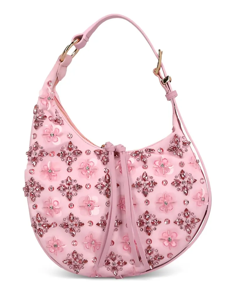 Des Phemmes Schultertasche mit Blumenverzierung - Rosa Rosa