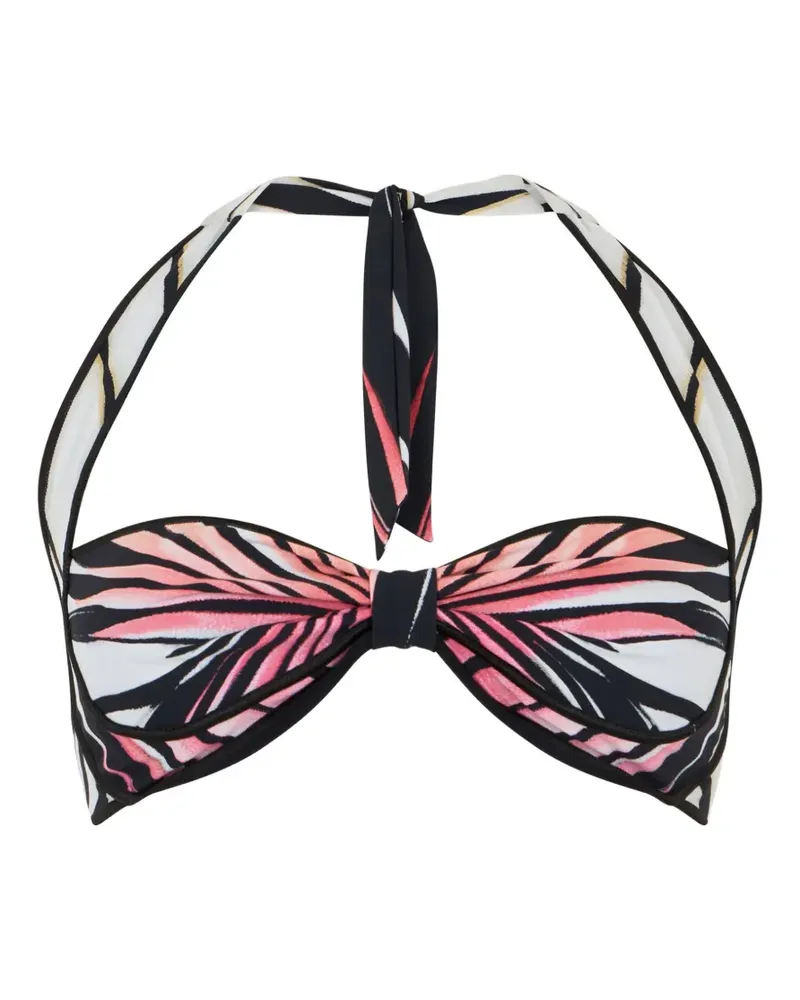 Roberto Cavalli Bikinioberteil mit Palmenprint - Schwarz Schwarz