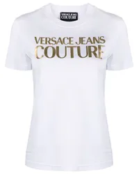 Versace Jeans T-Shirt mit Logo-Print Weiß