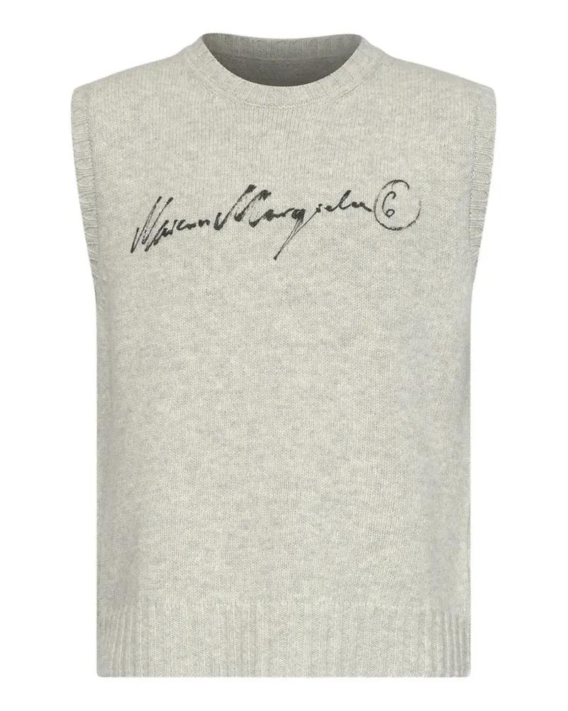 Maison Margiela Pullover mit Logo-Print - Grau Grau