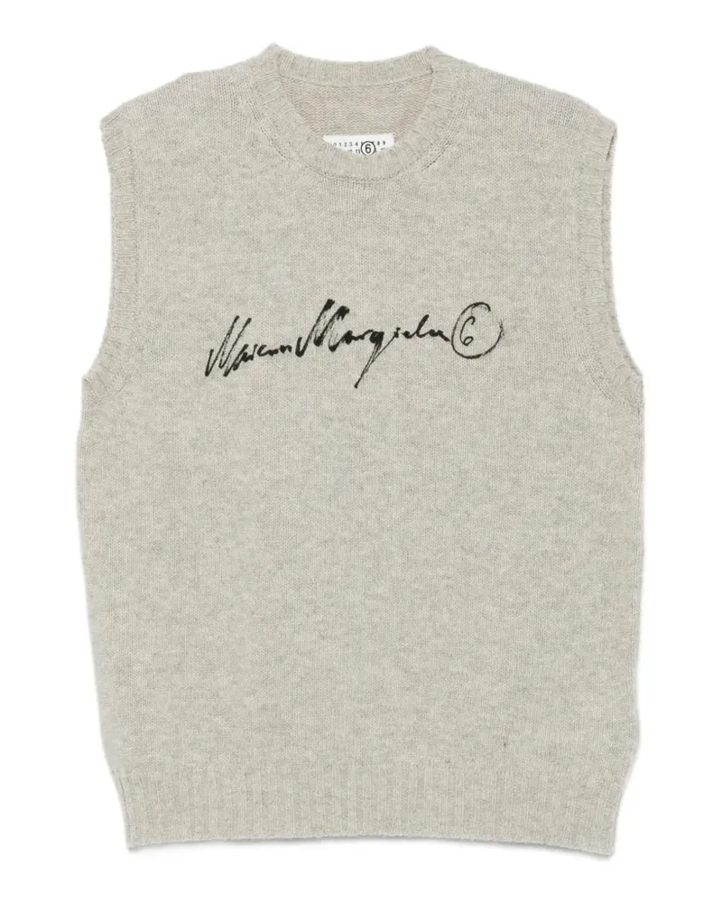 Maison Margiela logo-print knitted sweater - Grau Grau