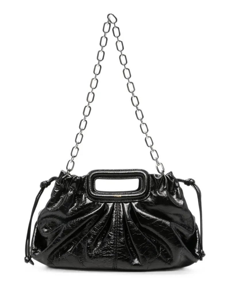 Maje Schultertasche mit Raffung - Schwarz Schwarz