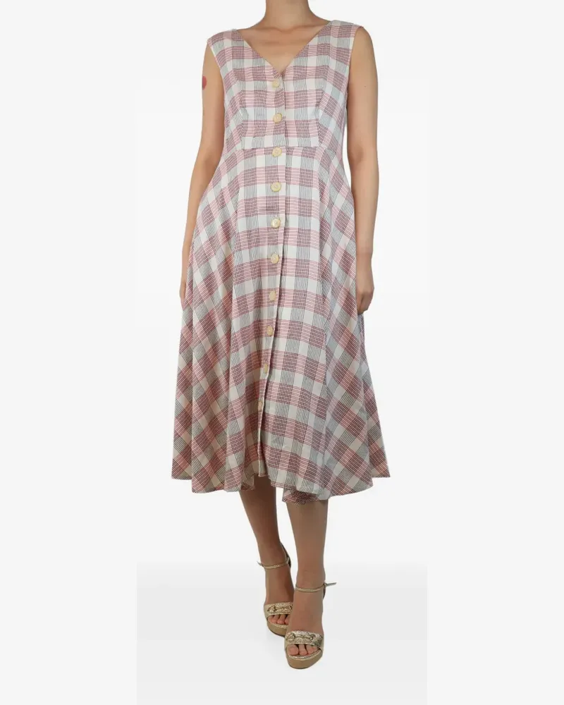 Veronica Beard plaid-pattern midi dress - Rot Rot