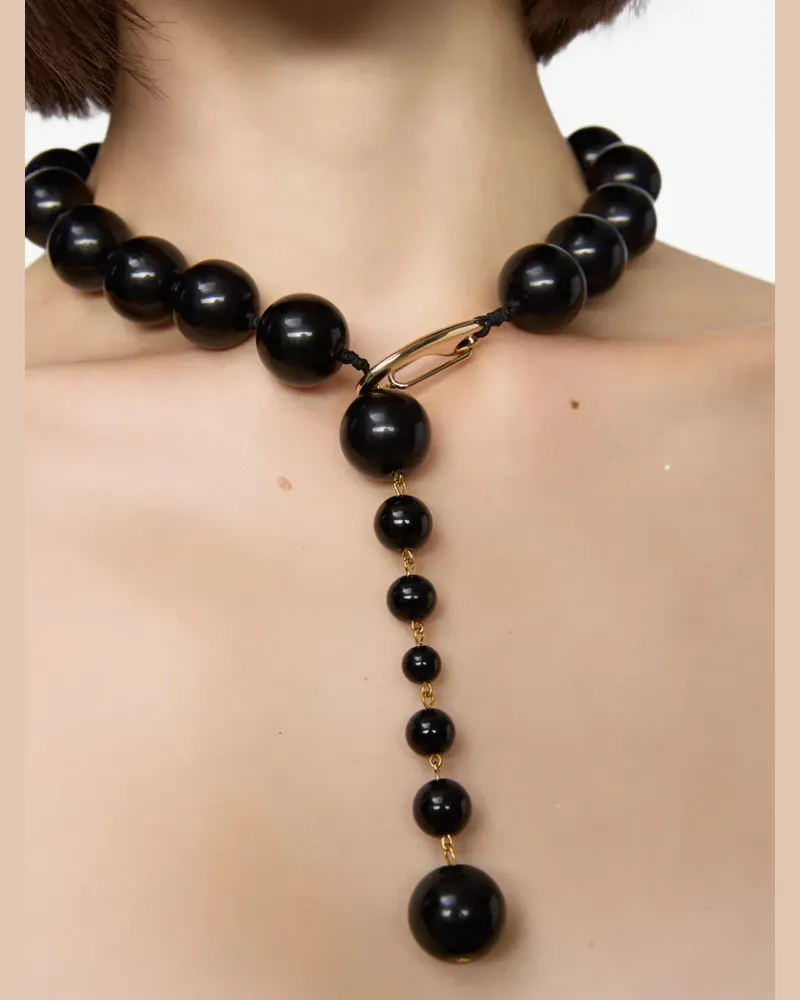 ATU Body Couture onyx bead choker necklace - Schwarz Schwarz