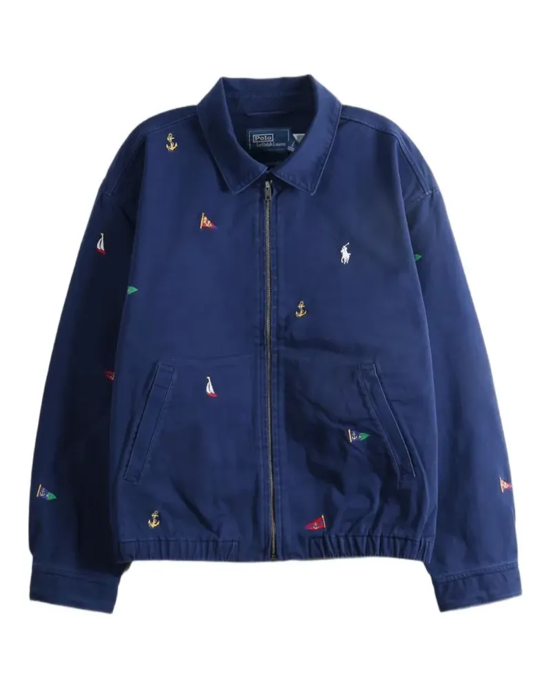 Ralph Lauren Bayport embroidered-motif zip-up jacket - Blau Blau