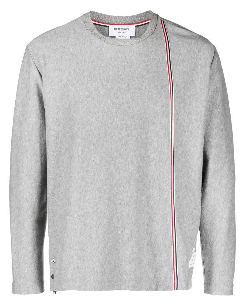 Thom Browne T-Shirt mit RWB-Streifen - Grau Grau