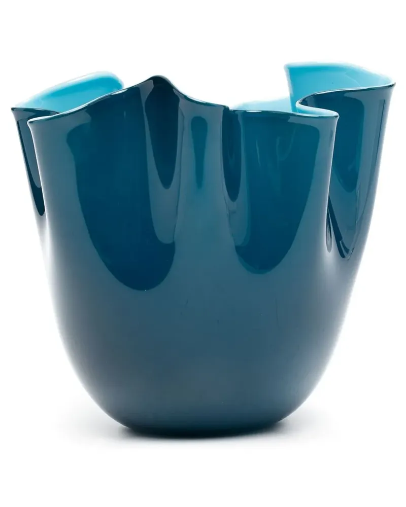 Venini Opalino Vase aus Porzellan - Blau Blau