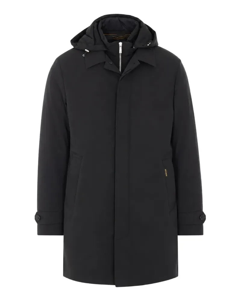 MOORER Ralli hooded button-up coat - Schwarz Schwarz