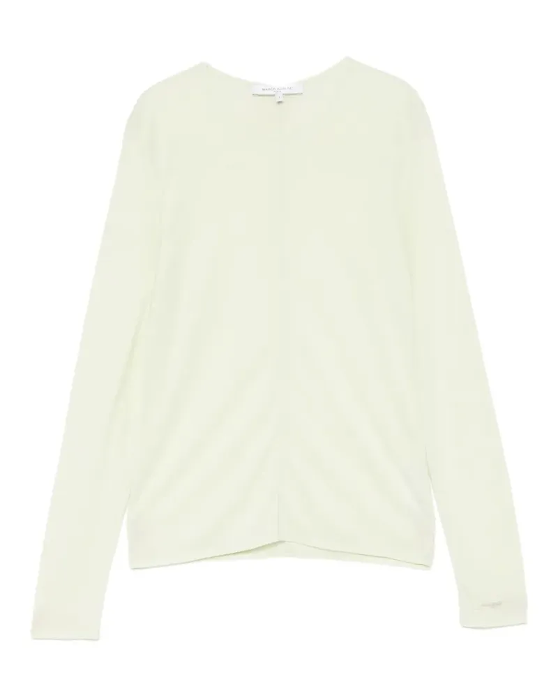 Kitsuné Langarmshirt mit Detail am Saum - Gelb Gelb