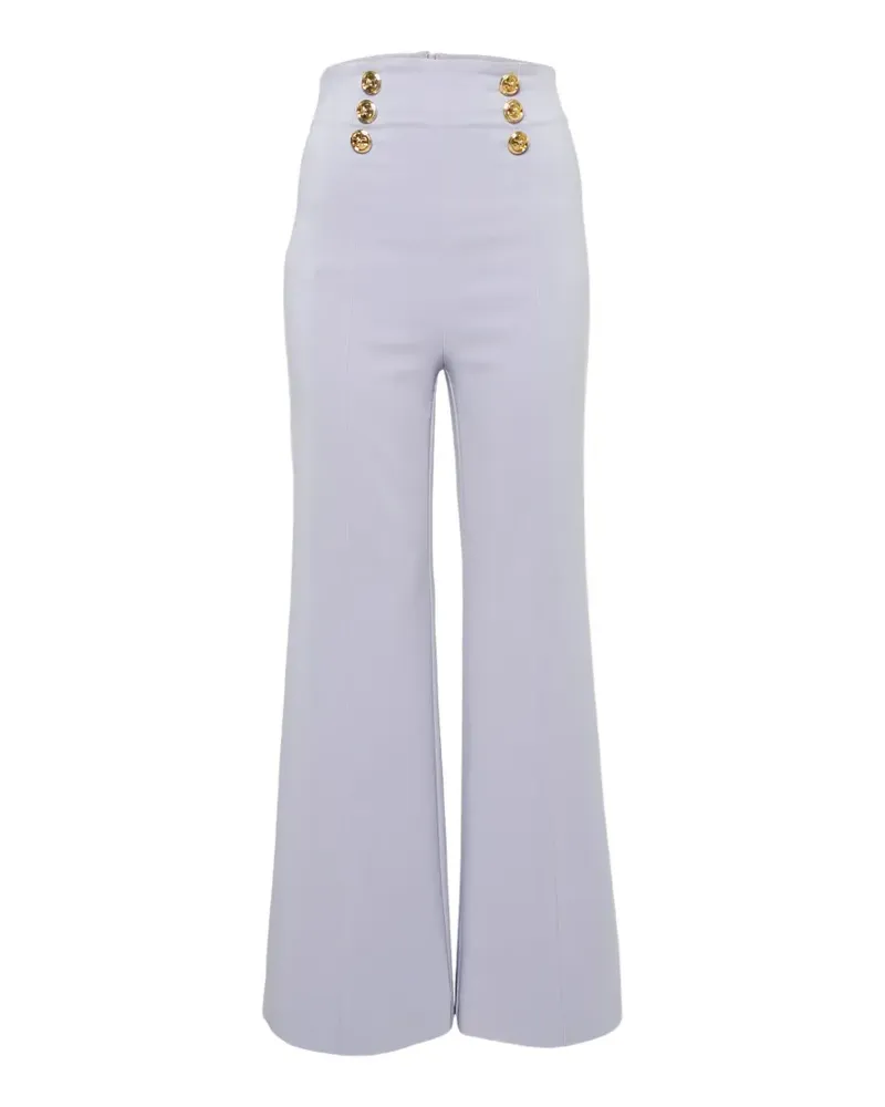 Elisabetta Franchi 2020 goldfarbene Schlaghose mit Knöpfen - Violett Violett