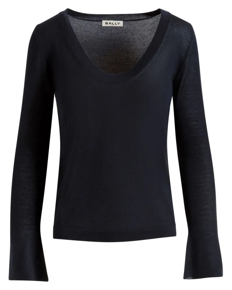 Bally Fein gestrickter Kaschmirpullover - Blau Blau