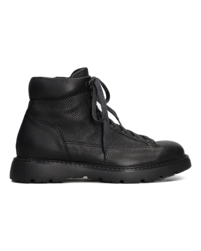 Doucal´s grained leather lace-up boots - Schwarz Schwarz