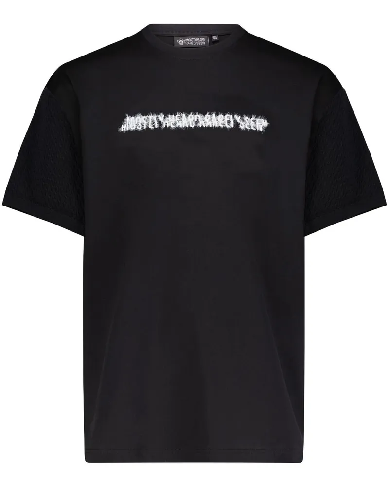 Mostly Heard Rarely Seen T-Shirt mit Logo-Stickerei - Schwarz Schwarz