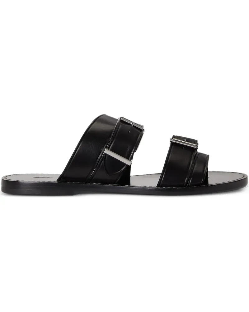 Ralph Lauren Flache Sandalen mit Zehenriemen - Schwarz Schwarz