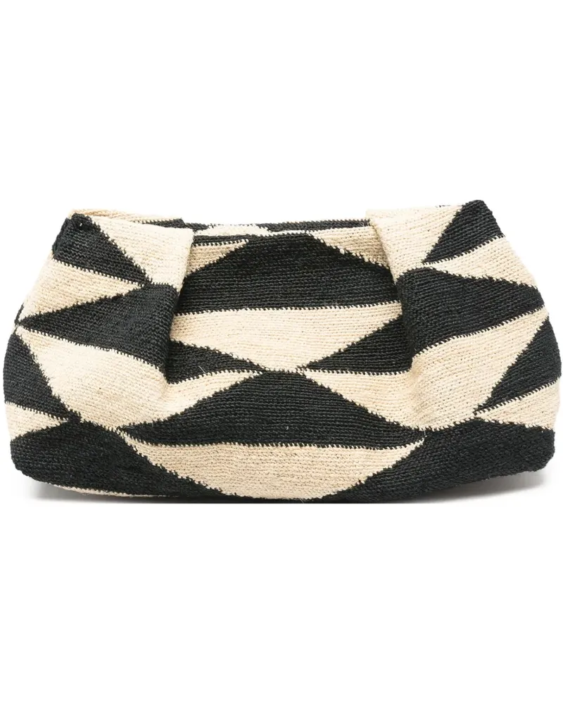Sensi Studio Kleine geometrische Sisal Clutch - Nude Nude