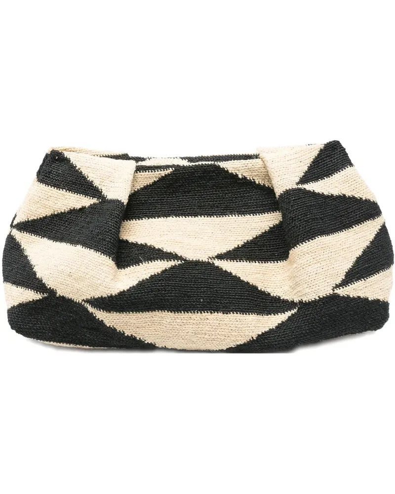 Sensi Studio small Sisal geometric clutch bag - Nude Nude