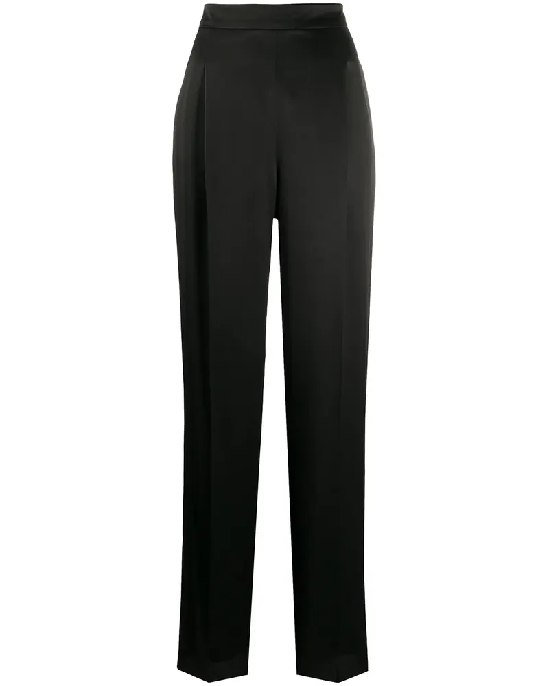Max Mara Palazzohose aus Seide - Schwarz Schwarz