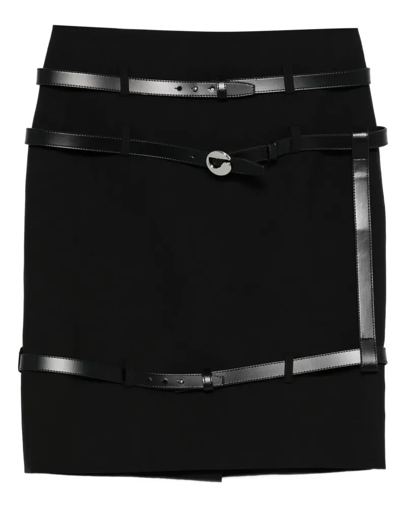 COPERNI leather-trimmed belted skirt - Schwarz Schwarz