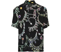 Popeline-Hemd mit Jewellery-Stones-Print
