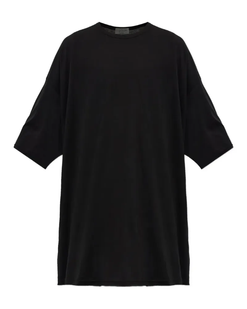 Yohji Yamamoto T-Shirt im Oversized-Look - Schwarz Schwarz