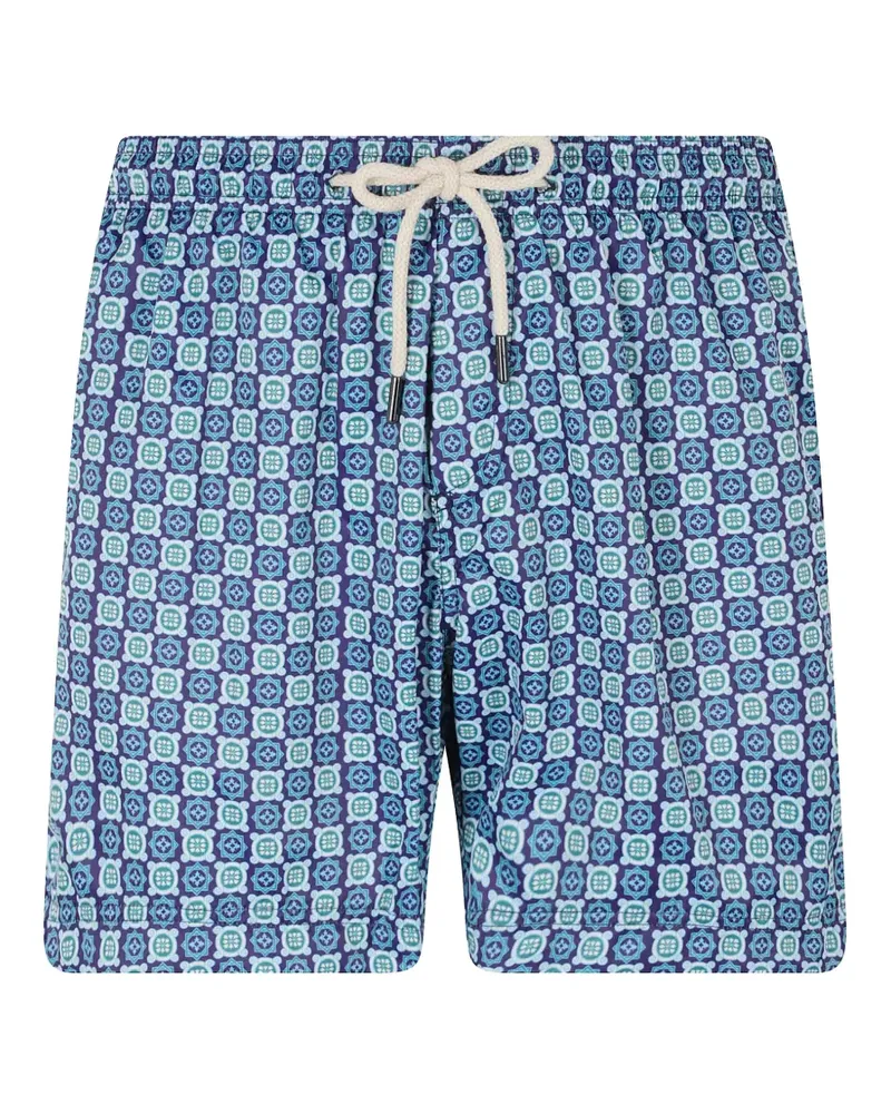 PENINSULA Gaiola Island geometric-print drawstring-fastening swim shorts - Blau Blau